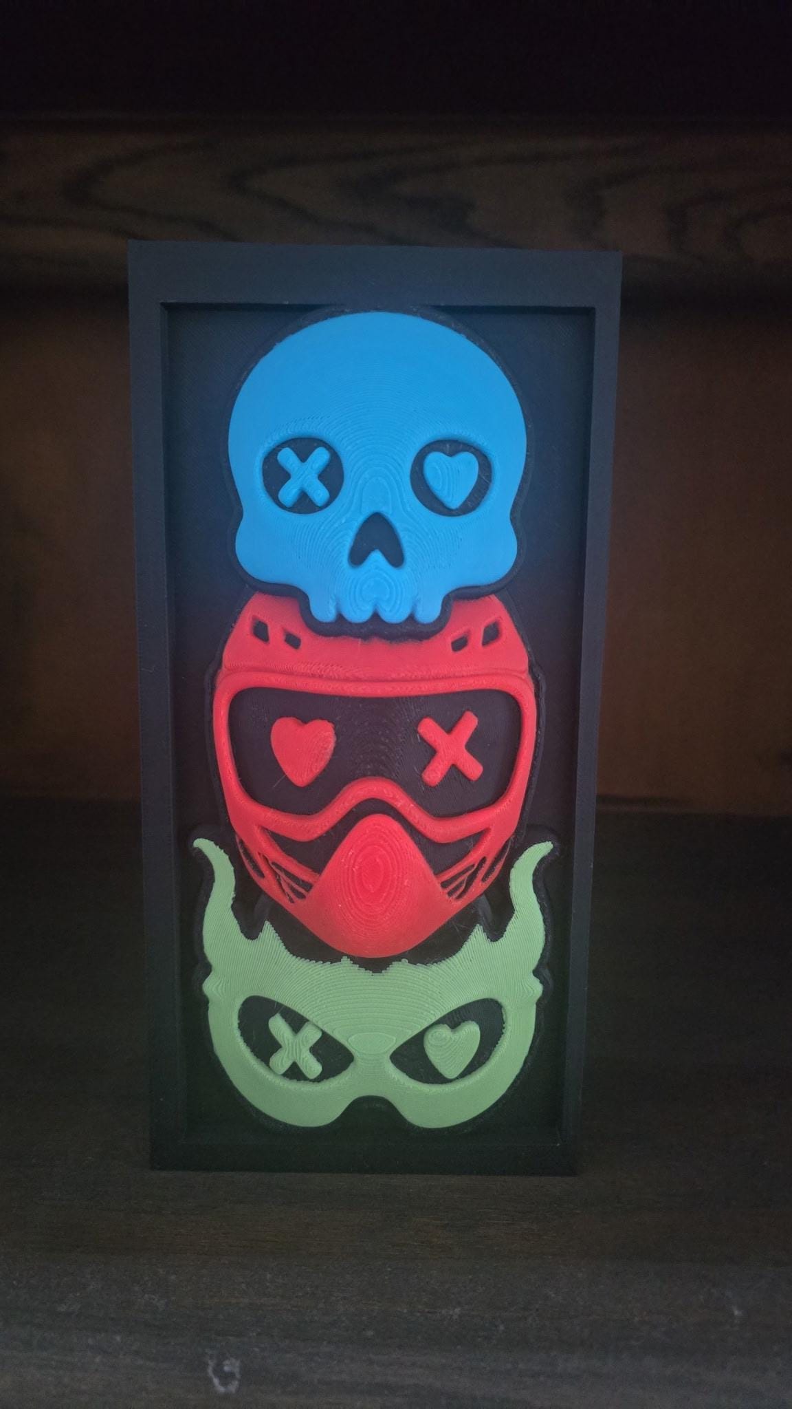 Lights Out Book Nook - 3D Printed Mask Shadow Box, Dark Romance Decor
