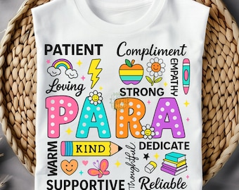Para Educator Sweatshirt | Cute Paraprofessional Appreciation Shirt | Colorful Back to School Teacher Team Gift | Support Staff Top.....