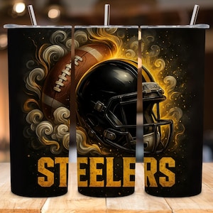 American Football Tumbler Wrap | Sports Helmet & Ball Tumbler Design | 20oz Skinny Sublimation Png | Game Day Fan Gift | Digital Download