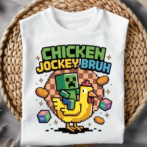 Retro Gamer Riding Chicken PNG | Funny Gamer Shirt Sublimation Design | Trendy Game Character Png | Gaming Movie Kids | Digital Download