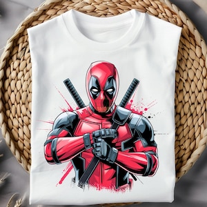 Dead-Pool Superhero Png, Red Bot Sublimation, Superhero Movie character Tshirt Png, Cartoon Animation Design, Digital Art And Craft Download