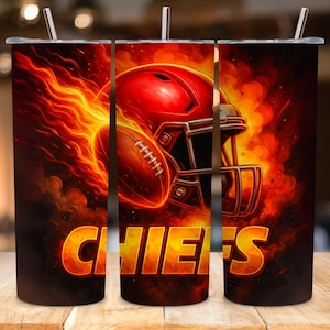 Fiery Football Tumbler Wrap | Sports Helmet Sublimation Design | Game Day Skinny Tumbler PNG | American Football Tumbler | Digital Download