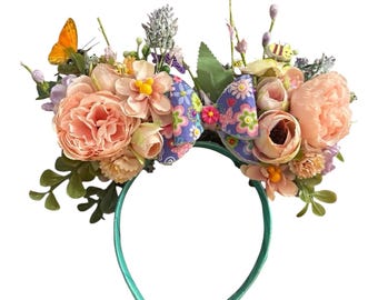Minnie-oren met bloemen | Hoofdband Flower Garden Festival, accessoire lentepark