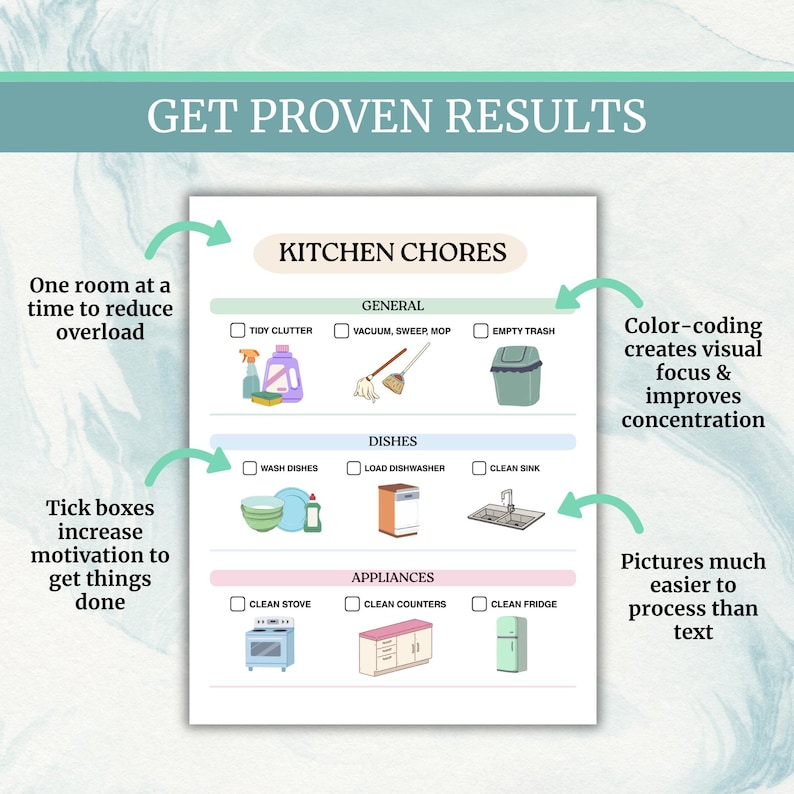 Editable Kid Routine Editable Visual Chore Chart Bundle: ADHD Cleaning Routine, Kids ...