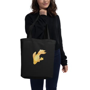 Goldfish Eco Tote Bag – Reusable Canvas Bag with Koi Fish Print – Artistic Fish Market Bag – Japanese Style Tote – Sustainable Gift Idea