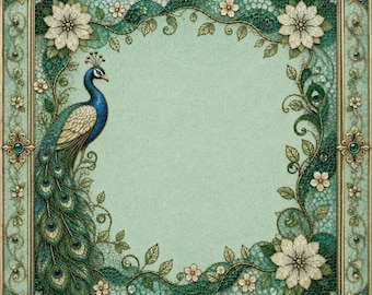 Tapis de mahjong paon, cadeau de mahjong Art nouveau, tapis de table paon style Tiffany, décoration florale élégante, accessoires de luxe pour soirées jeux