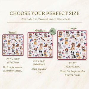 Patriotic Dogs Mahjong Mat, Fourth of July Puppy Game Mat, USA Holiday Lover Gift image 8