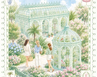 Tappetino da Mahjong per la serra del giardino Grandmillennial, tovaglia con motivo floreale botanico.