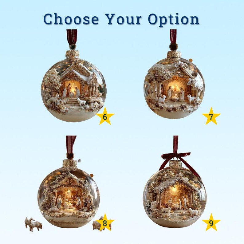 2D FLAT ORNAMENT Nativity Manger Scene, Classic Holy Night Christmas ...