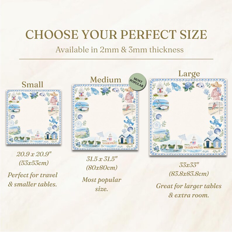 Coastal Grandmillennial Mahjong Mat, Nantucket Beach Hydrangea Game Board image 9