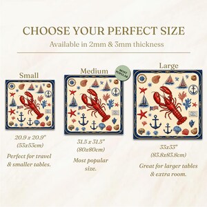 Coastal Lobster Mahjong Mat, Nautical Game Table Cover, Maritime Decor image 9