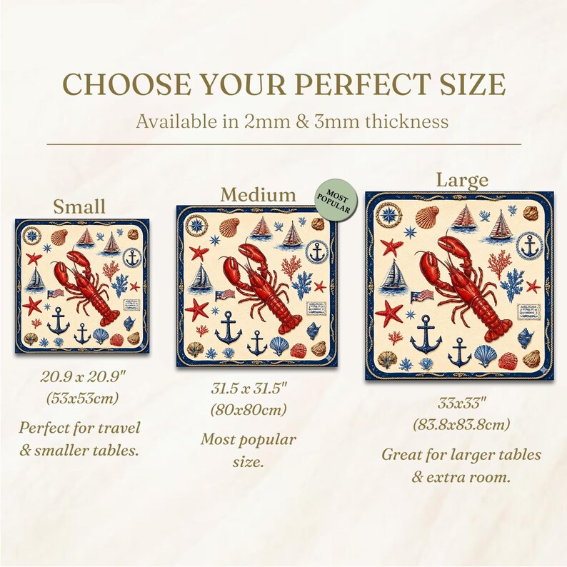 Coastal Lobster Mahjong Mat, Nautical Game Table Cover, Maritime Decor image 9