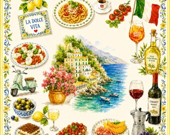 Tapis de mahjong Côte italienne, surface de jeu de Mahjong La Dolce Vita Amalfi