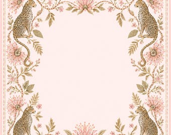 Tapis de mahjong léopard grand millénaire, décoration de jardin chinoiserie florale rose poudré