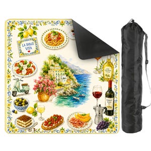 Italian Coast Mahjong Mat, Amalfi La Dolce Vita Mahjong Game Surface image 12