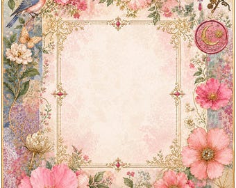 Tapis de mahjong floral rose, table de jeux de jardin du grand millénaire, cadeau fleurs d'oiseau