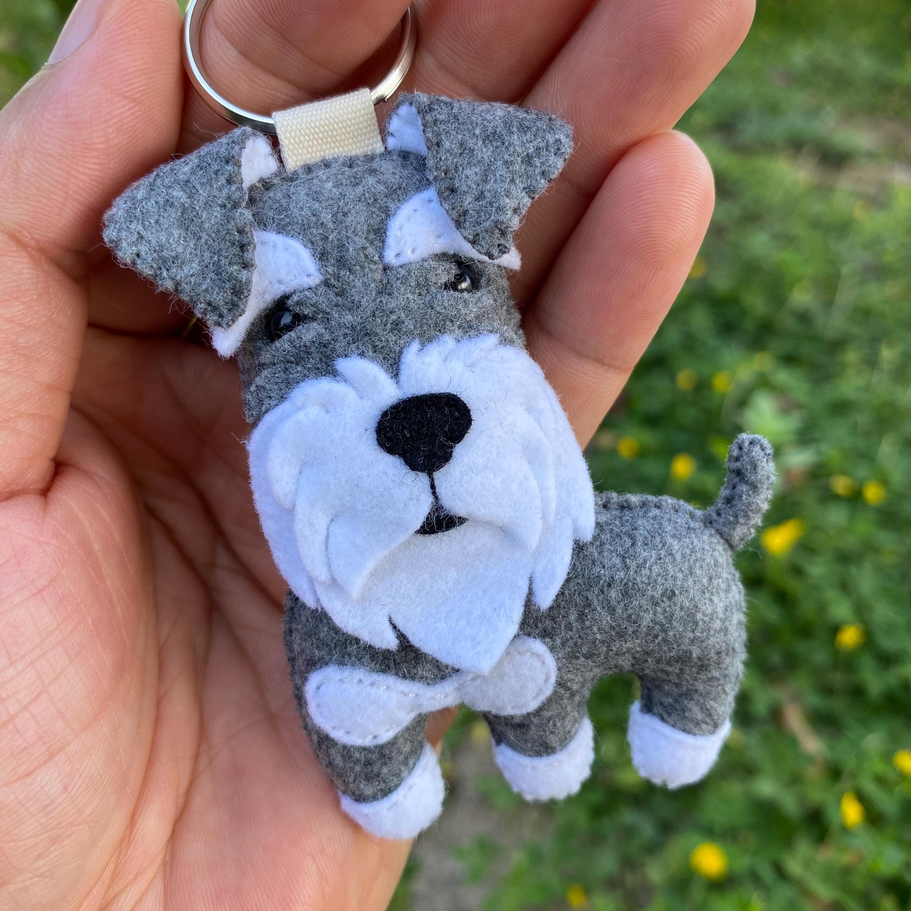 PTILSERY Portachiavi multiuso a forma di cane Schnauzer, accessorio alla moda per gli amanti degli animali domestici e individui alla moda in robusta pelle PU