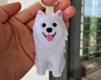 ミニチュアサモエド - マイクロかぎ針編みのミニあみぐるみ犬