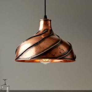 Dome Moroccan Copper Pendant Light - Vintage Style Farmhouse Lighting - Ceiling Light Fixture