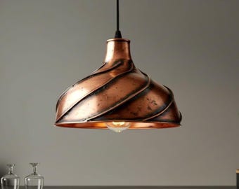 Dome Moroccan Copper Pendant Light - Vintage Style Farmhouse Lighting - Ceiling Light Fixture