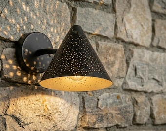 Copper Wall Sconce | Handmade Moroccan Style Wall Lamp | Antique Lighting Fixture