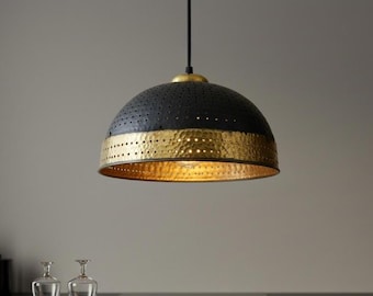 Handmade Hammered Copper Pendant Light: Rustic Industrial Dome Lamp