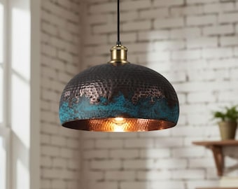 Handgemaakte koperen hanglamp, Marokkaanse koepellamp, keukenverlichting