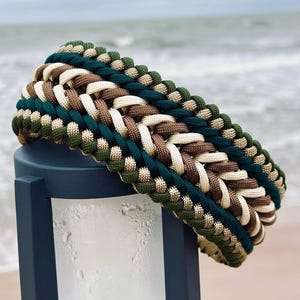 Handmade Dog Collar – Braided Paracord in Earthy Forest Colors | Strong & Breathable | Rope Dog Collar