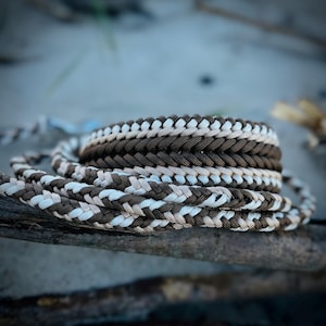 Braided Dog Collar and Leash Set – Handmade Paracord – Mocha Trail Design for Big Dogs & Outdoor Walks