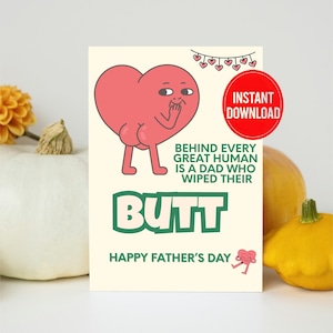 Carte de fête des pères amusante pour papa - carte pliable imprimable - téléchargement immédiat - carte numérique humour adulte - cadeau amusant pour la fête des pères