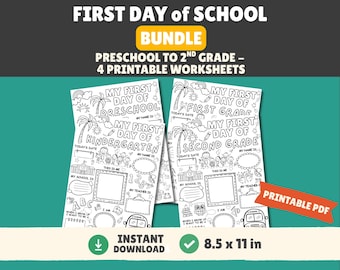 1e schooldag BUNDEL – Werkbladen - opvullen - Kleurplaten - Hulpmiddel voor leerkrachten