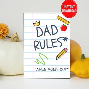 Lustige Vatertagskarte – Papa regiert, wenn Mama raus ist – Geburtstagskarte zum Vatertag oder Vatertag – Sofortdownload – Dad Humor Karte
