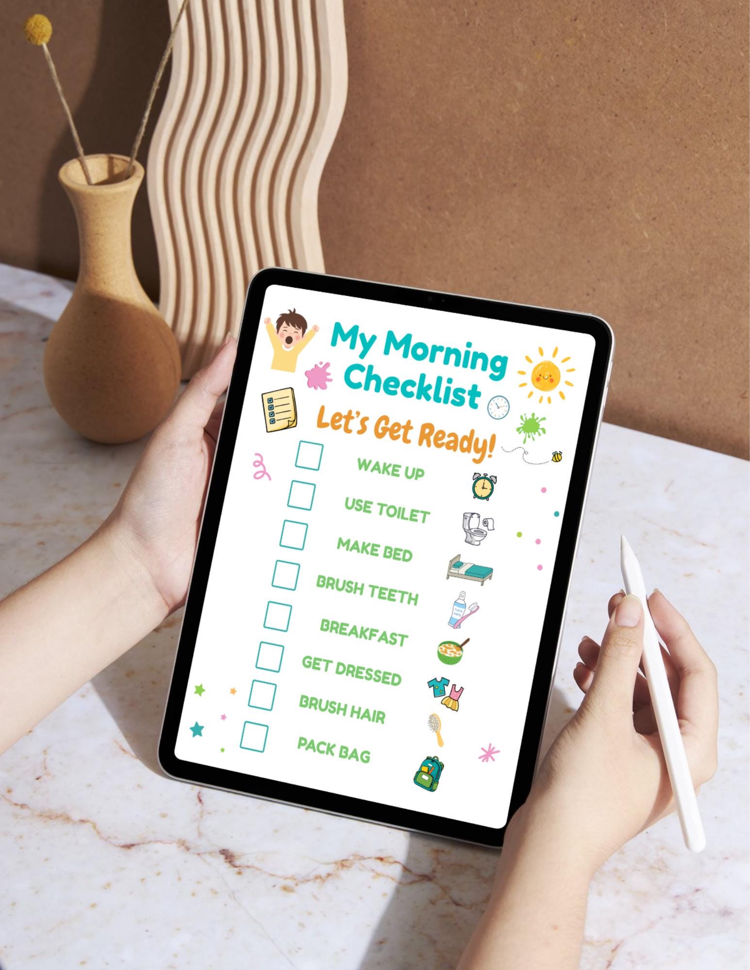 Morning Routine Kids Checklist - Daily Schedule Visual - Toddlers ...
