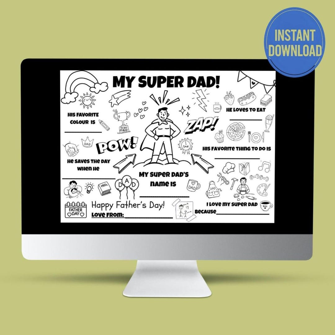 All About My Dad Coloring Page - Father’s Day Craft - Classroom ...