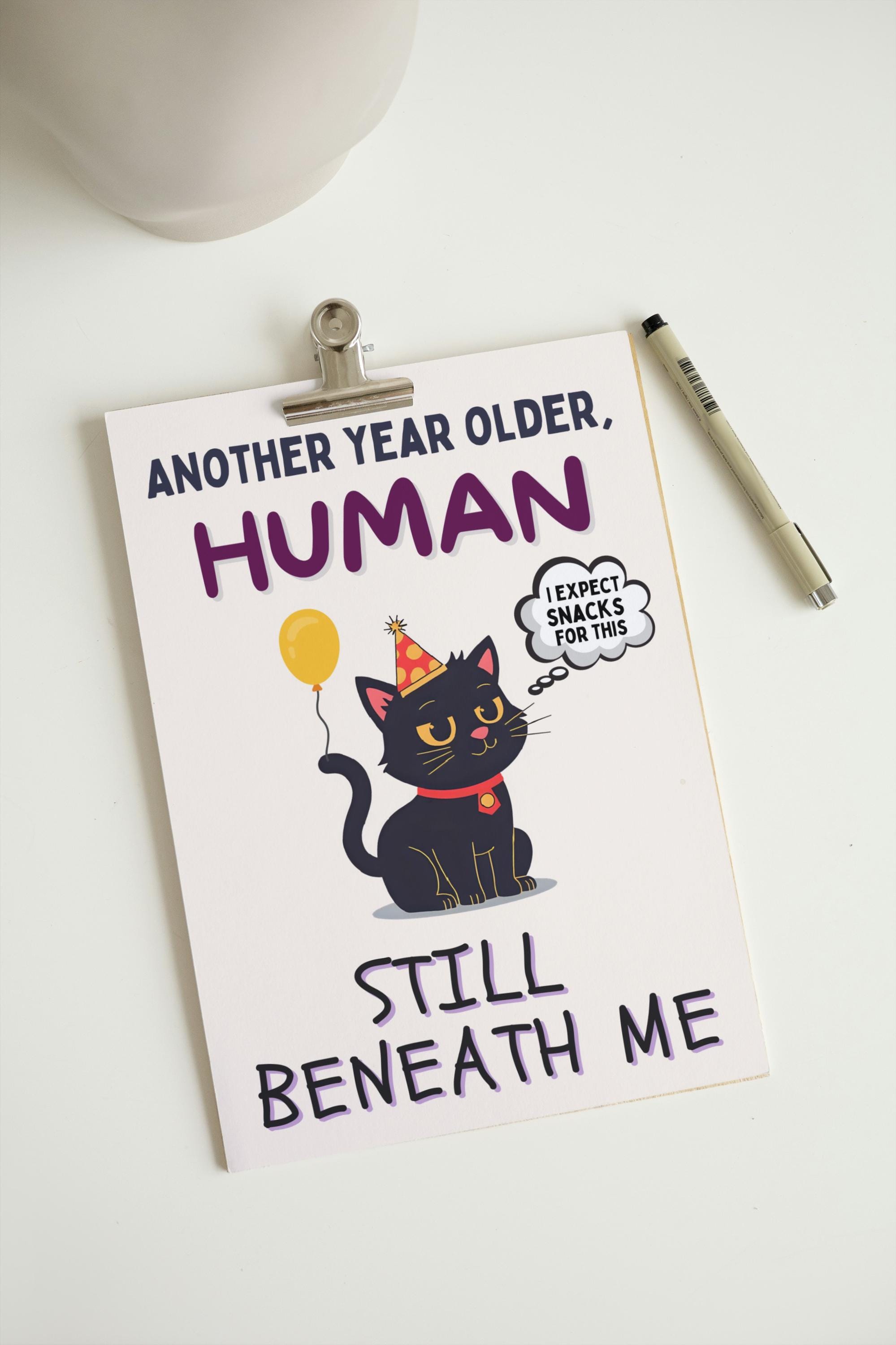 Funny Birthday Card From the Cat – Sassy Pet Attitude – Animal Humor ...