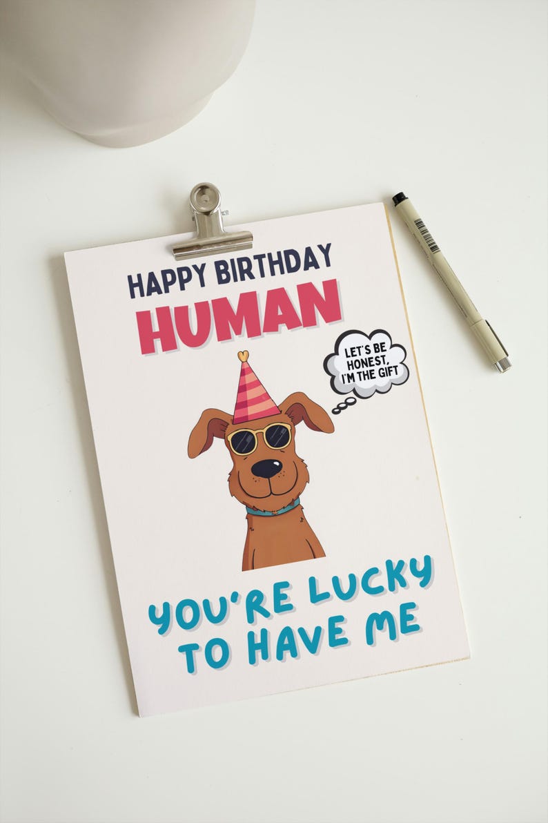 Funny Puppy Dog Birthday Card – Pet Lover Gift - From Your Fur Baby ...