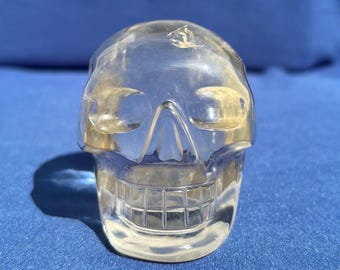 Hand-Carved Citrine Crystal Skull: Brazilian Stone of Abundance