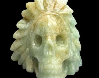 Green Aquamarine Shaman Skull