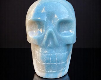 Large Trolleite Crystal Skull: Hand-Carved Brazilian Reiki Healing Stone