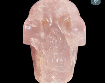 Large Hand-Carved Rose Quartz Crystal Skull by Walmere – 5.8&quot; | 2.345 kg | Brazilian Artisan Carving
