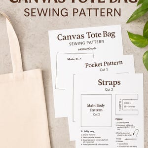 Tote Bag Sewing Pattern PDF Easy Reversible Tote Pattern Beginner Friendly A4 Printable Digital Download