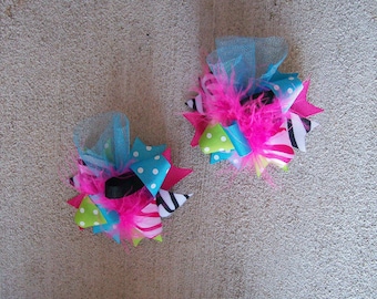 Over the Top Hair Bow, Colorful Hair Ribbon, Custom Baby Hairbow, Ribbon Hair Clip, Baby Hair Bow Clip, Pink, Purple, Blue Bow
