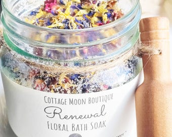 Floral Bath Soak: Calendula, Rose, Blue Cornflower Petals