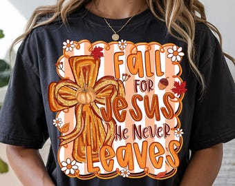 Fall For Jesus PNG: Christian Autumn Pumpkin Design (Digital Download)