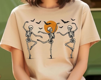 Halloween Skeleton Dance Sublimation PNG | Ballerina Spooky Ballet Dancing Skeletons | Digital Download