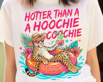 Retro Sommer Leopard PNG, heißer als ein Hoochie Coochie lustiger Strandurlaub (digitaler Download)