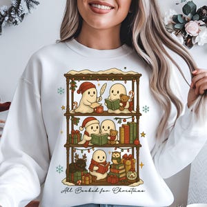 Weihnachtsgeist Bücherregal PNG | Gebucht für Weihnachten Geist Gemütlich Urlaub Lesen Winter Buch Liebhaber | Digitaler Download