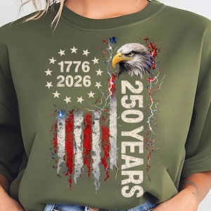 Vintage style patriotic eagle PNG with 1776 2026 text