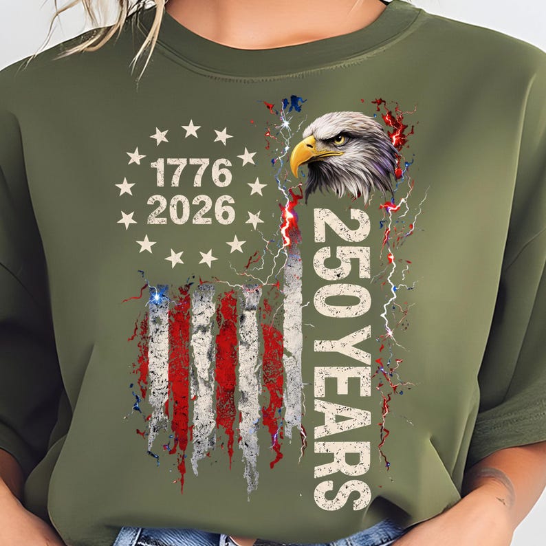 Vintage style patriotic eagle PNG with 1776 2026 text