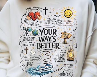 Your Way Is Better Christian PNG, Glaube Jesus Zitat Design, Religiös (Digitaler Download